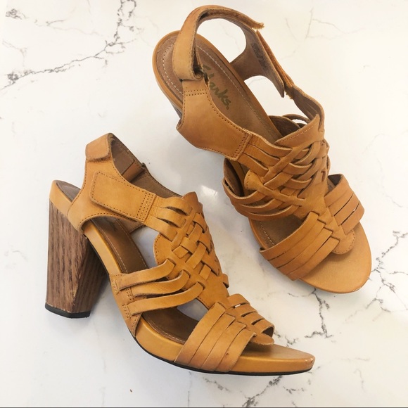 clarks heels orange